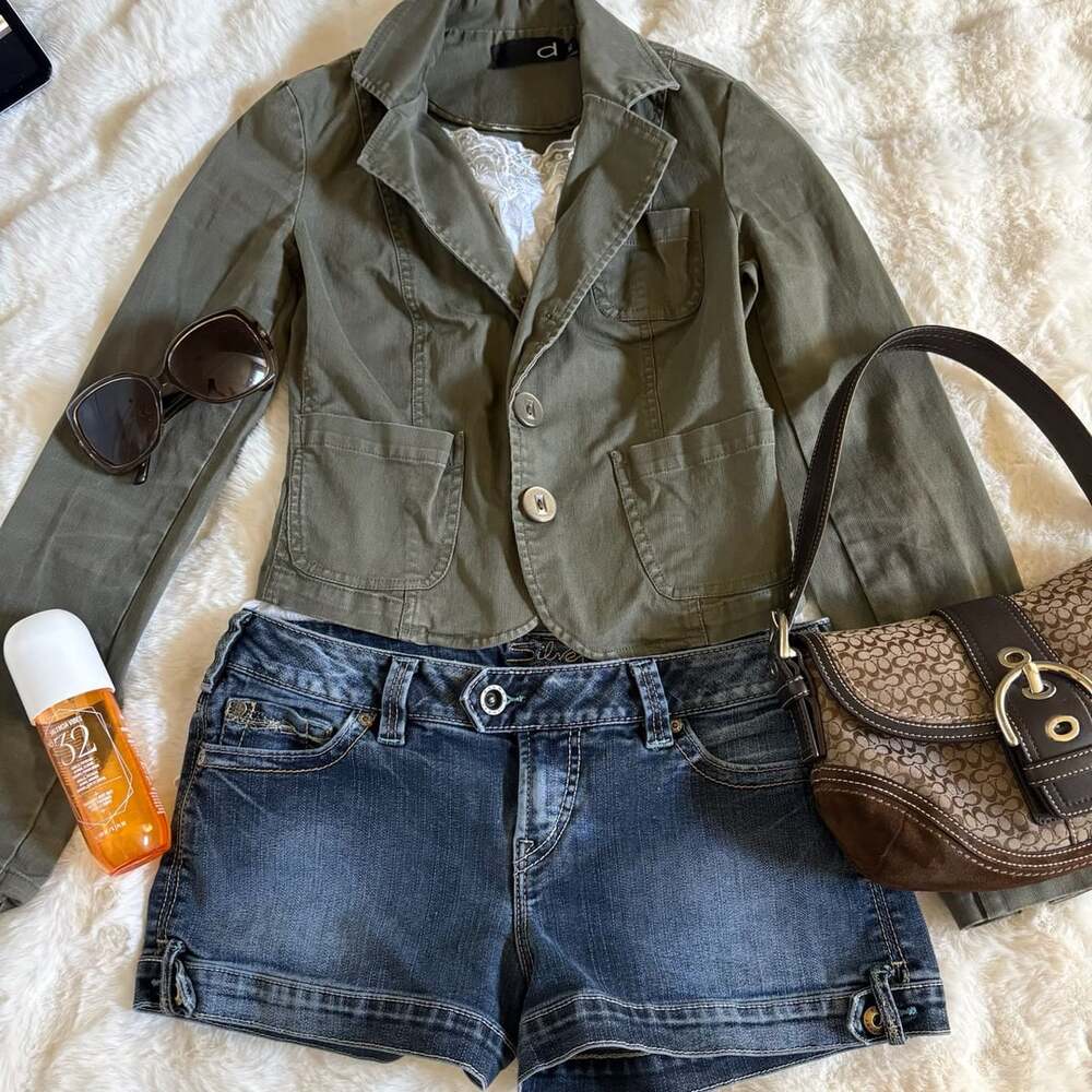 Dynamite Green Cotton Blazer Size XS